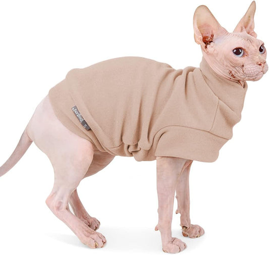 Abrigo Jersey para Perro Pequeño- Ropa para Perros y Gato Chaleco Suéter para Invierno para Perro Mascotas pequeño y medianos L Beige