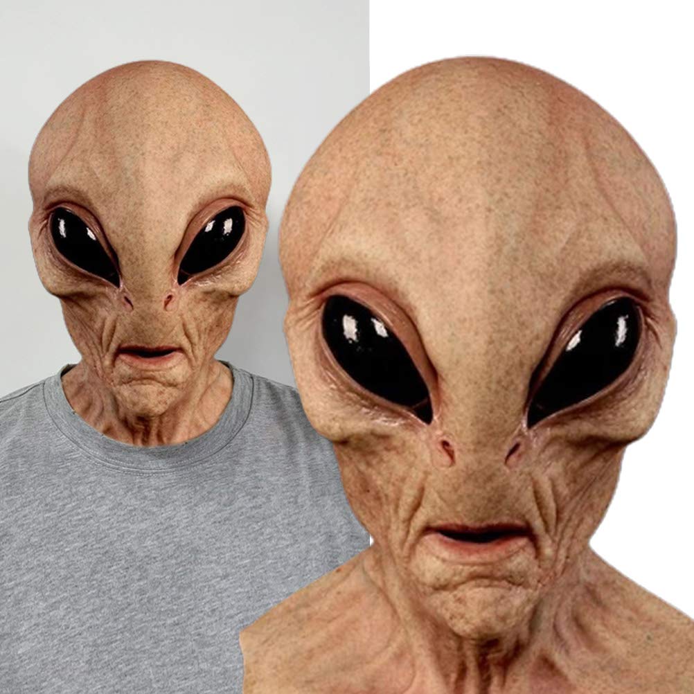 Ghzste Máscara de alienígena 3D para adultos y niños, realista, para Halloween, látex, cubierta de cabeza completa, casco para Halloween, cosplay, divertidos recuerdos de fiesta