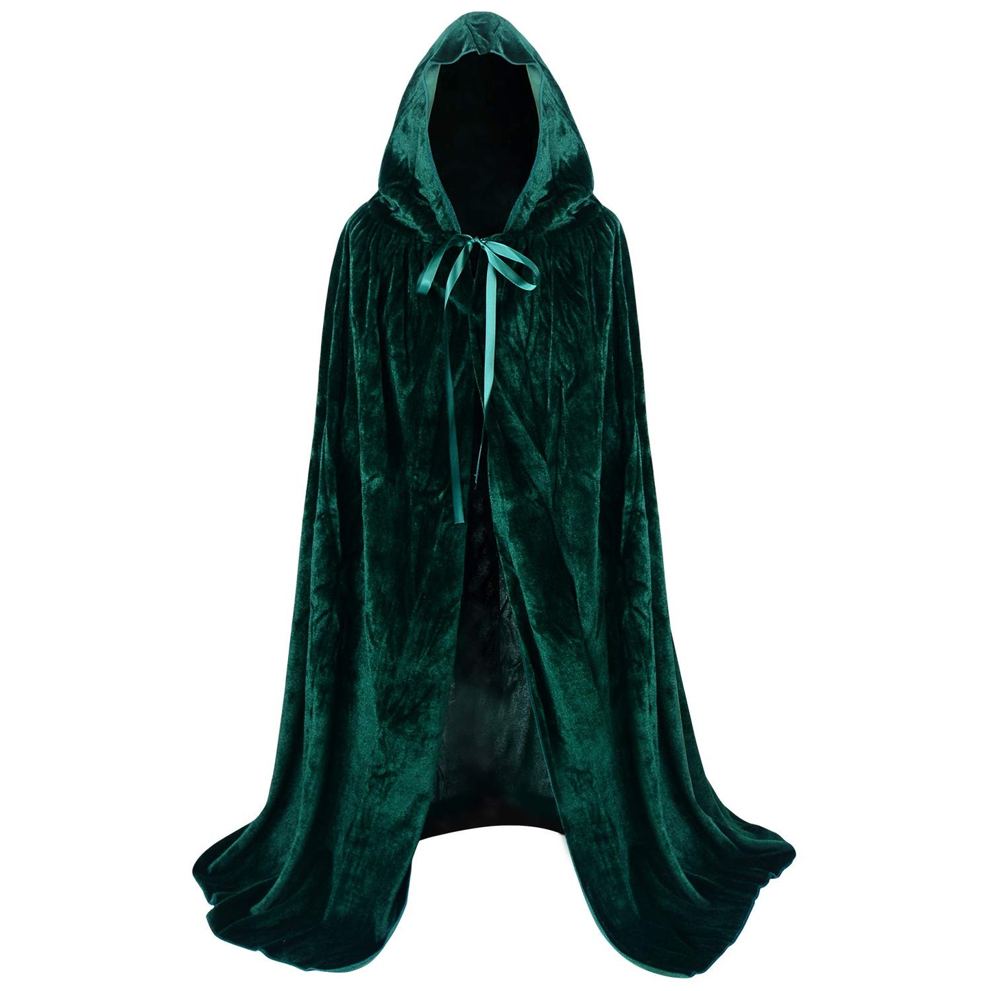 Proumhang Verde Capa con Capucha Terciopelo para Niños Disfraces de Halloween Disfraces de Muerte Disfraces de Vampiro Costume para Niñas Trajes de Navidad 100 cm