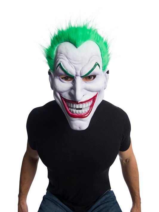 Disfraz Máscara Joker con pelo para adultos, Talla única, Accesorio de disfraz para Halloween, Carnaval y Fiestas