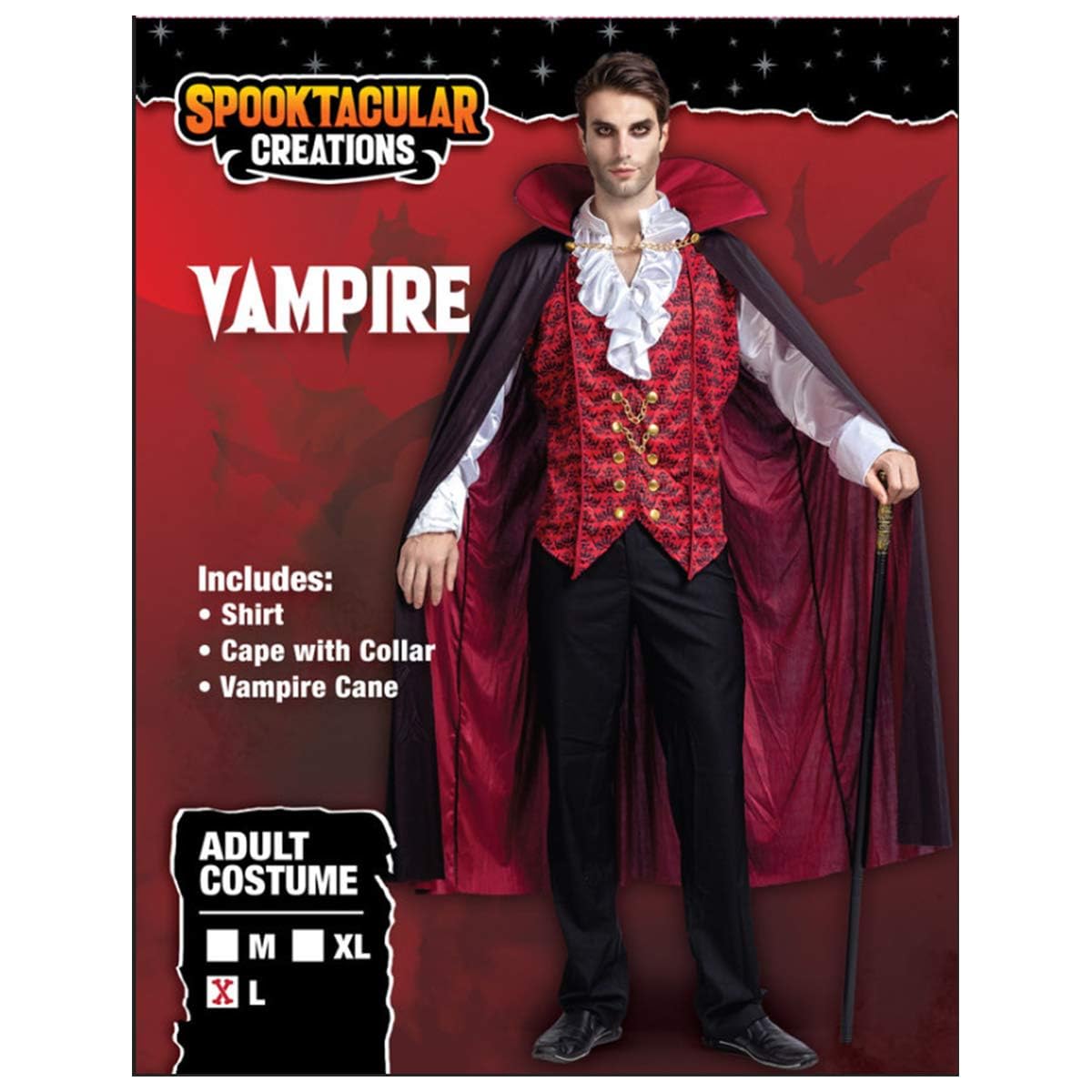 Disfraz Renacimiento Medieval vampiro espantoso lujo disfraz de Halloween para hombres juego de rol pecados Cosplay (rojo, Medium)