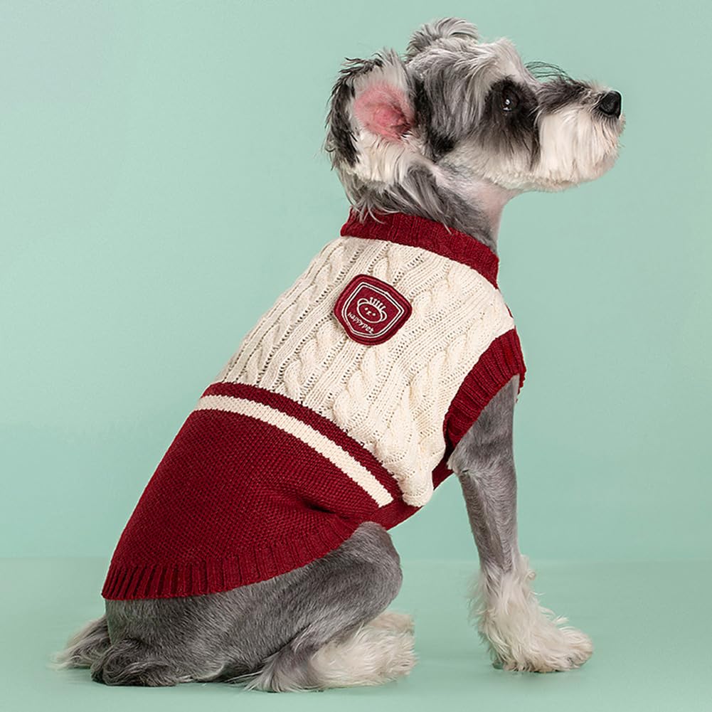 Abrigo Jerseys para Perros, Jersey de Punto cálido para Mascotas para Perros pequeños y medianos Jersey para Cachorros Chaleco suéter para Perro Ropa de Invierno para Mascotas Jersey de Punto (Rojo, S)