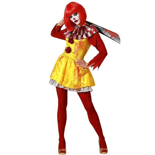 Disfraz payaso amarillo halloween mujer adulto M