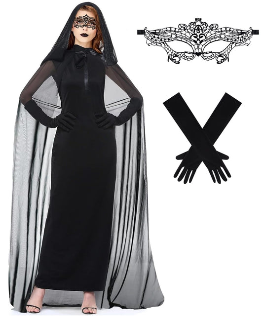 Disfraz Halloween Mujer Disfraz Novia Cadaver, Disfraz de Novia Fantasma Disfraz Bruja Disfraces Halloween Disfraz Fantasma Adulto,Disfraces Novia Disfraz Zombie Mujer para Halloween,Carnaval (S)