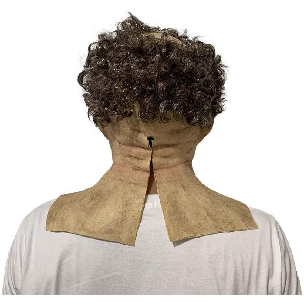 Máscara de Terror para Hombres Viejos de Halloween, Máscara de Cara Humana Realista Espeluznante, Máscara de Látex Antiarrugas para Adultos, Máscara para Hombre y Mujer, (B)