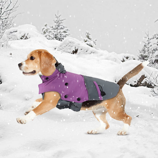 Abrigo Chaqueta de Perro Invierno, Reflectante para Perros Abrigo de Invierno A Prueba de Viento Cálido Al Aire Libre Chaqueta para Perros con Forro Desmontable de Vellón