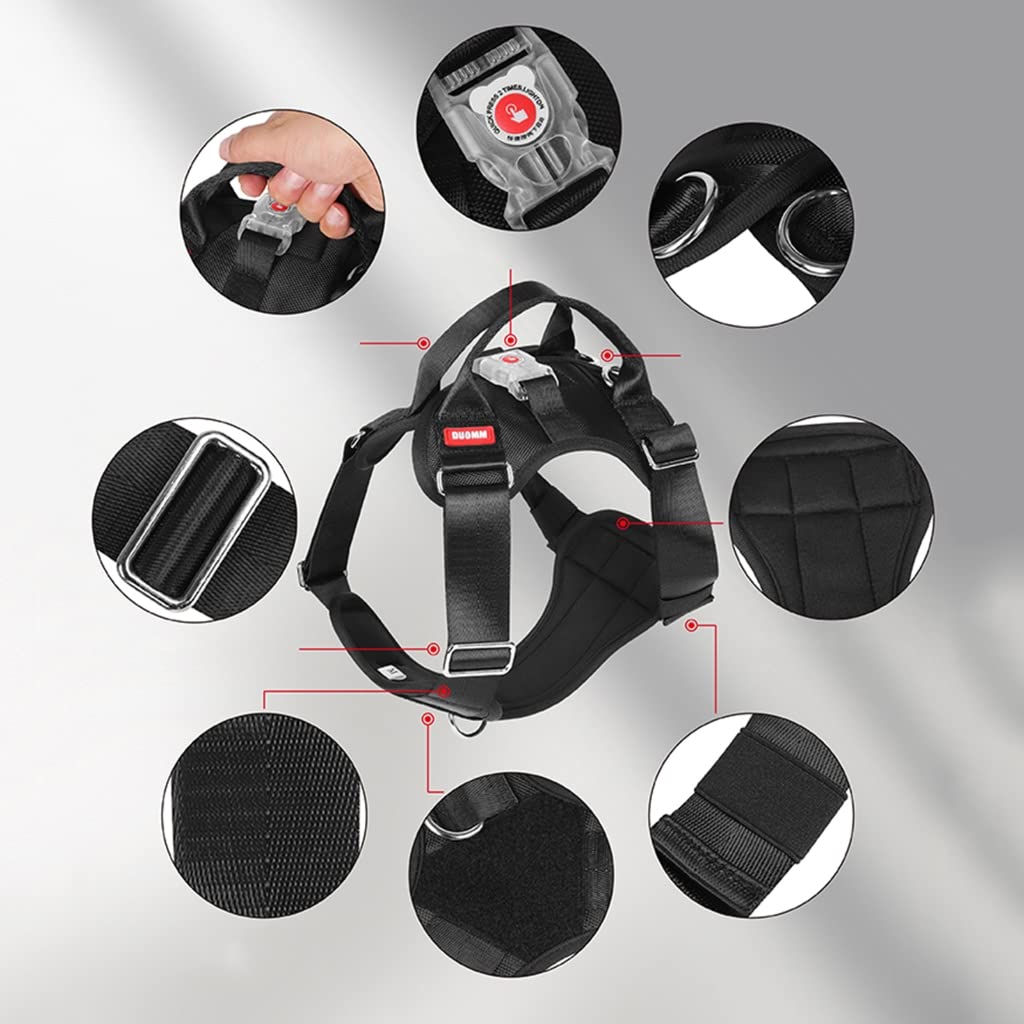 Arnés para perros con luz LED, cómodo y ajustable, seguro para caminar por la noche, arnés para perros con luz LED, arnés para perros grandes, para pasear por la noche