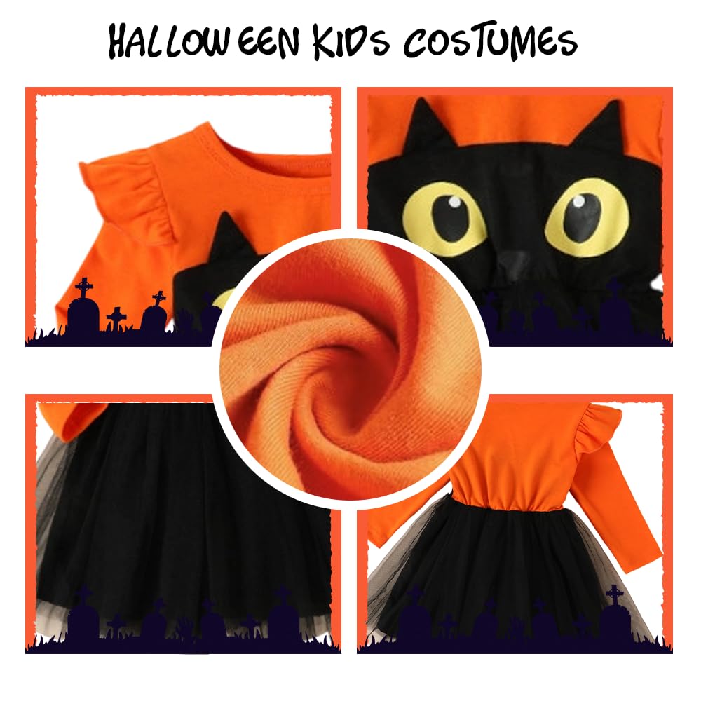 Disfraz de Calabaza para Niños, Disfraz de Halloween Niña con Bolsa de Calabaza, Disfraz de Calabaza para Bebe con calabaza Tocado, Vestido de calabaza para Halloween Carnaval Cosplay (S:18-24 meses)
