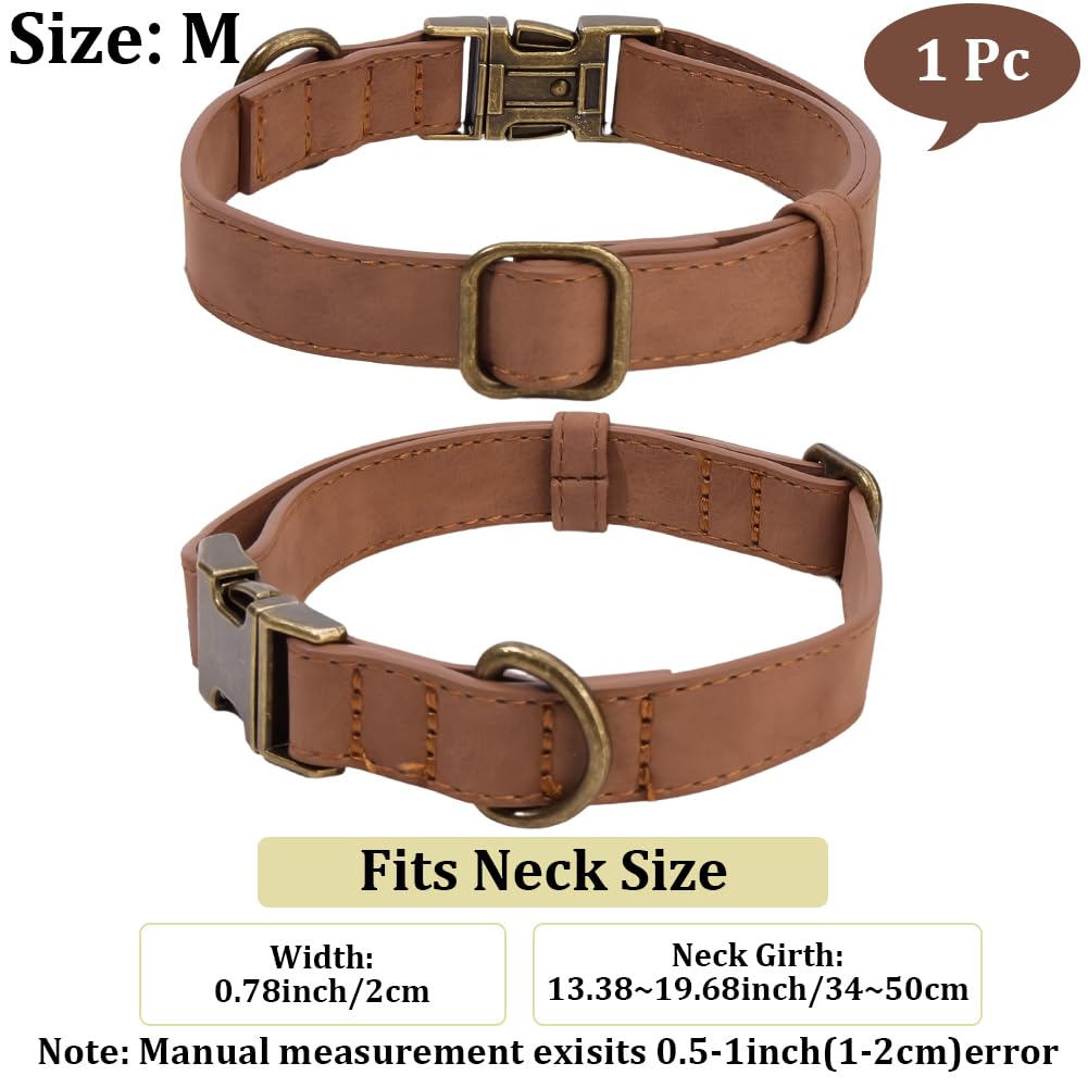 Collar Martingala de Liberación Rápida para Perros de 34 a 50cm, de Cuero Sintético Enrollado, Resistente, con Hebilla Antioxidante, Ajustable Y Duradero, para Perros Pequeños, Medianos