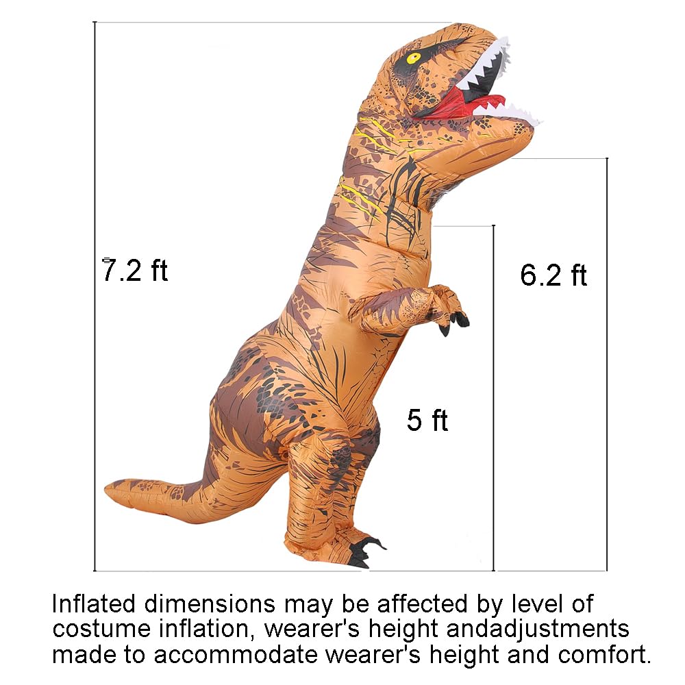 RHYTHMARTS Disfraz de Dinosaurio para Adulto Disfraces de Dinosaurios Hinchables Disfraz de T-Rex Hinchable para Adulto