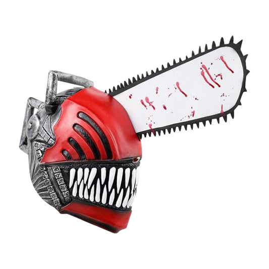 Máscaras de hombre de motosierra, cubierta facial de motosierra de anime, cubierta de cara de mascarada, máscara de látex para motosierra, elegante máscara de Halloween, para carnaval, bailes de