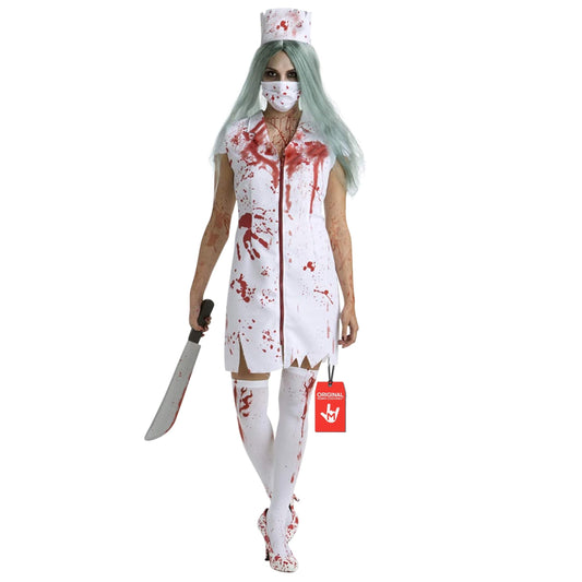 Disfraz Enfermera Sangrienta, Traje de Enfermera Zombie para Halloween, Disfraces de Miedo para Halloween, XL