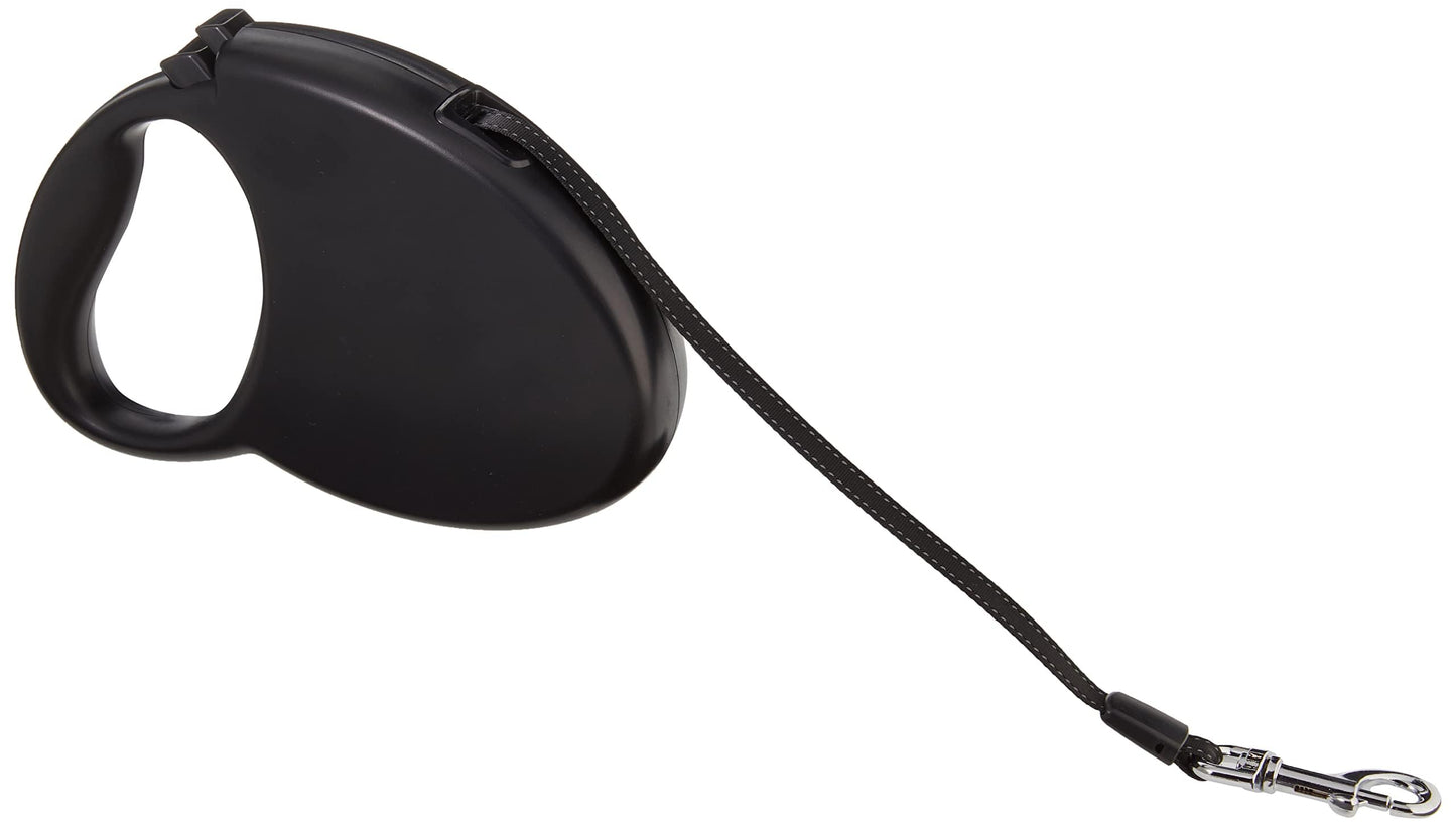 Correa retráctil para perro, longitud extensible de 7,5 m, grande (para perros de hasta 50 kg), color negro