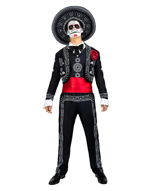 Disfraz de Mariachi para Hombre con sombrero, Traje de Día de los Muertos Catrina para adulto, Disfraces de Halloween y Carnaval – Talla XL