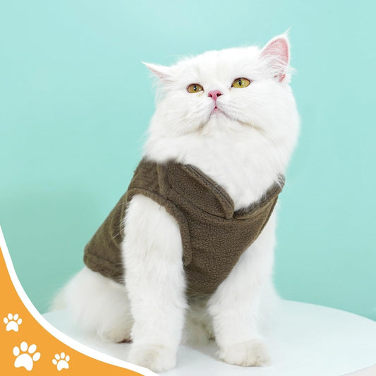 Abrigo 2 Piezas Perro pequeño, Ropa Cálida de Invierno, Ropa Perro con Anillo en D, para Perros y Gatos pequeños M (MarróN, Gris)