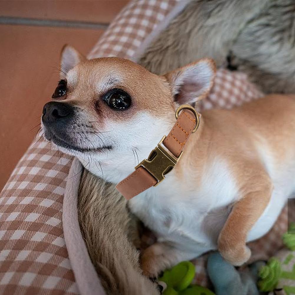Collar Martingala de Liberación Rápida para Perros de 34 a 50cm, de Cuero Sintético Enrollado, Resistente, con Hebilla Antioxidante, Ajustable Y Duradero, para Perros Pequeños, Medianos