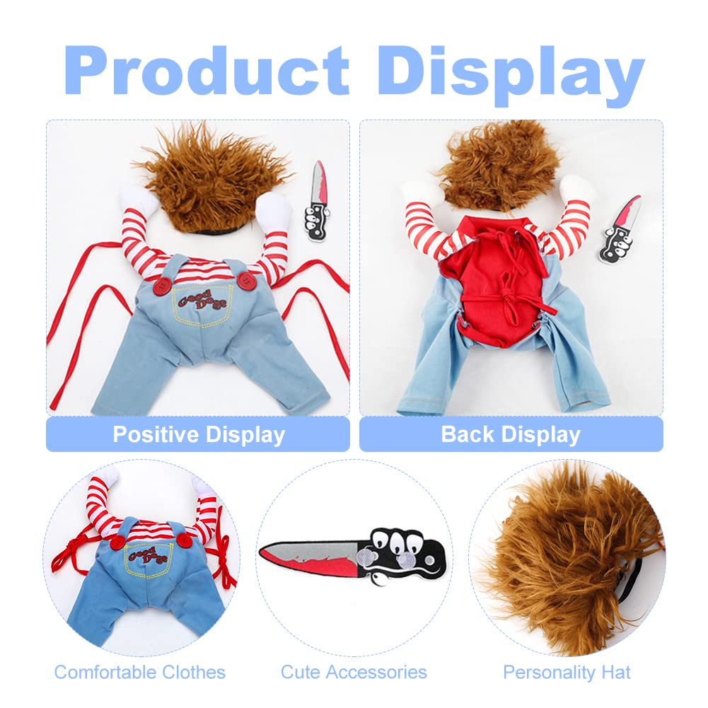 Disfraz Mascota Ropa de Halloween Perro Gato Cosplay Traje de Fiesta Divertida Ropa para Perros para Halloween, Navidad, M