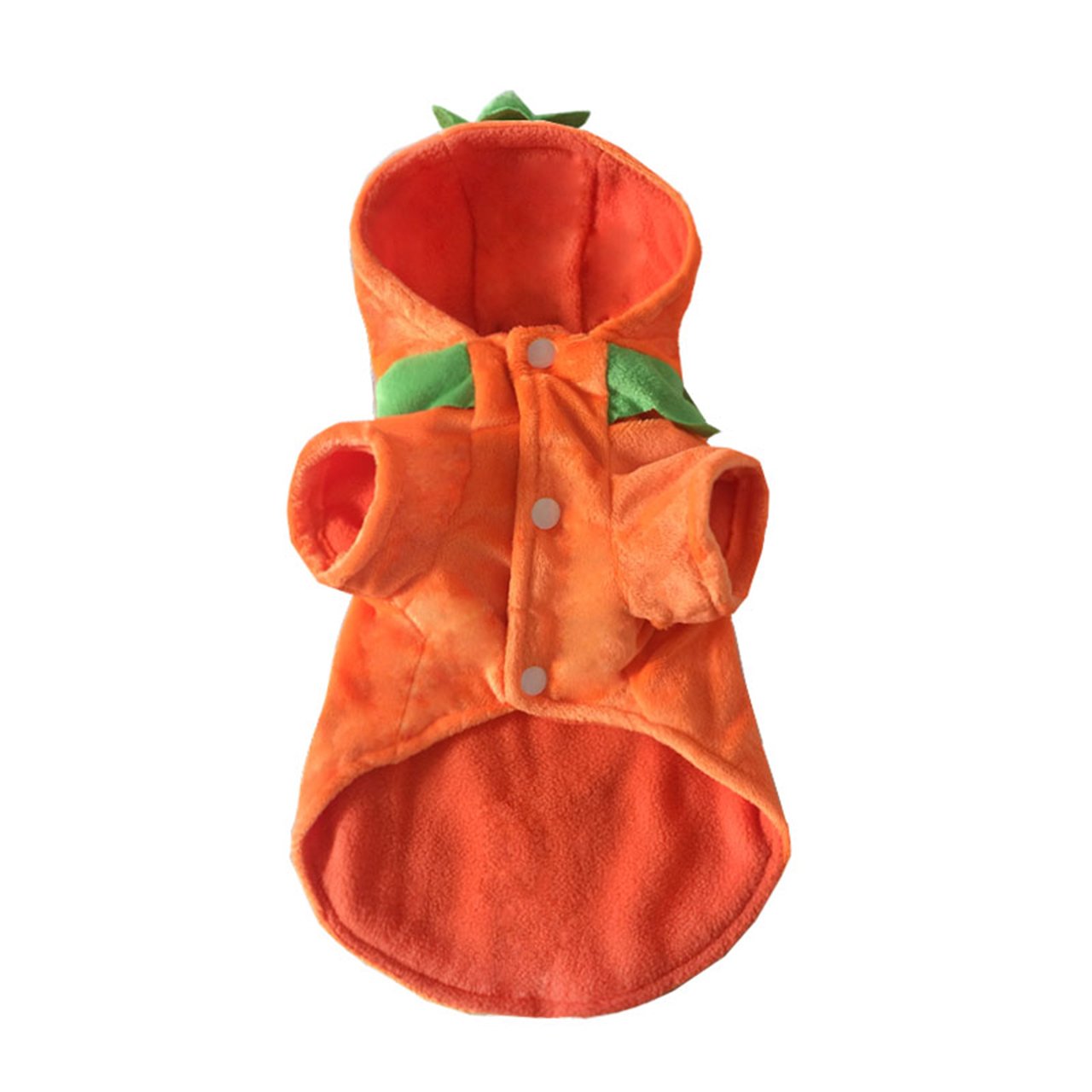 Disfraz de Calabaza de Halloween para Perro, Gato, Disfraz de Cosplay para Mascotas, Trajes cálidos de Forro Polar con Capucha de Animales, Ropa de otoño e Invierno (Talla S)