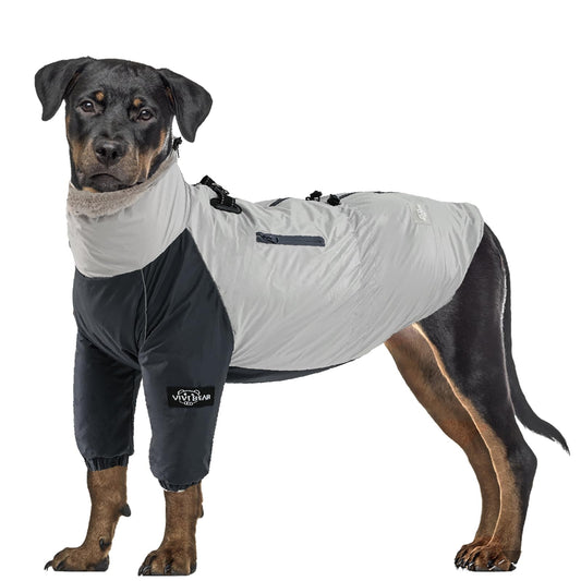 Abrigo para Perros de Invierno, Impermeable, Resistente al Viento, Con Forro de Terciopelo, Arnés, Hebilla de Anillo en D, Cordón Ajustable y Cremalleras Reflectantes