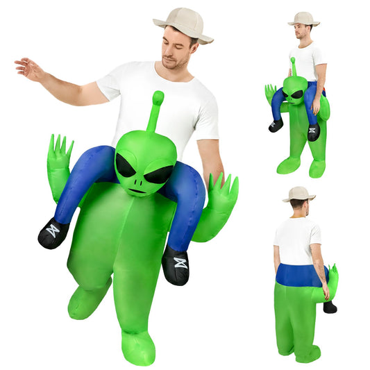 Disfraz Inflable Alien Hinchable, Adulto Inflable Disfraz Verde Aliendivertido para Disfraz De Fiesta Carnaval, Disfraz Halloween Cosplay Cumpleaños Navidad Carnaval Fiesta Mardi Gras Navidad