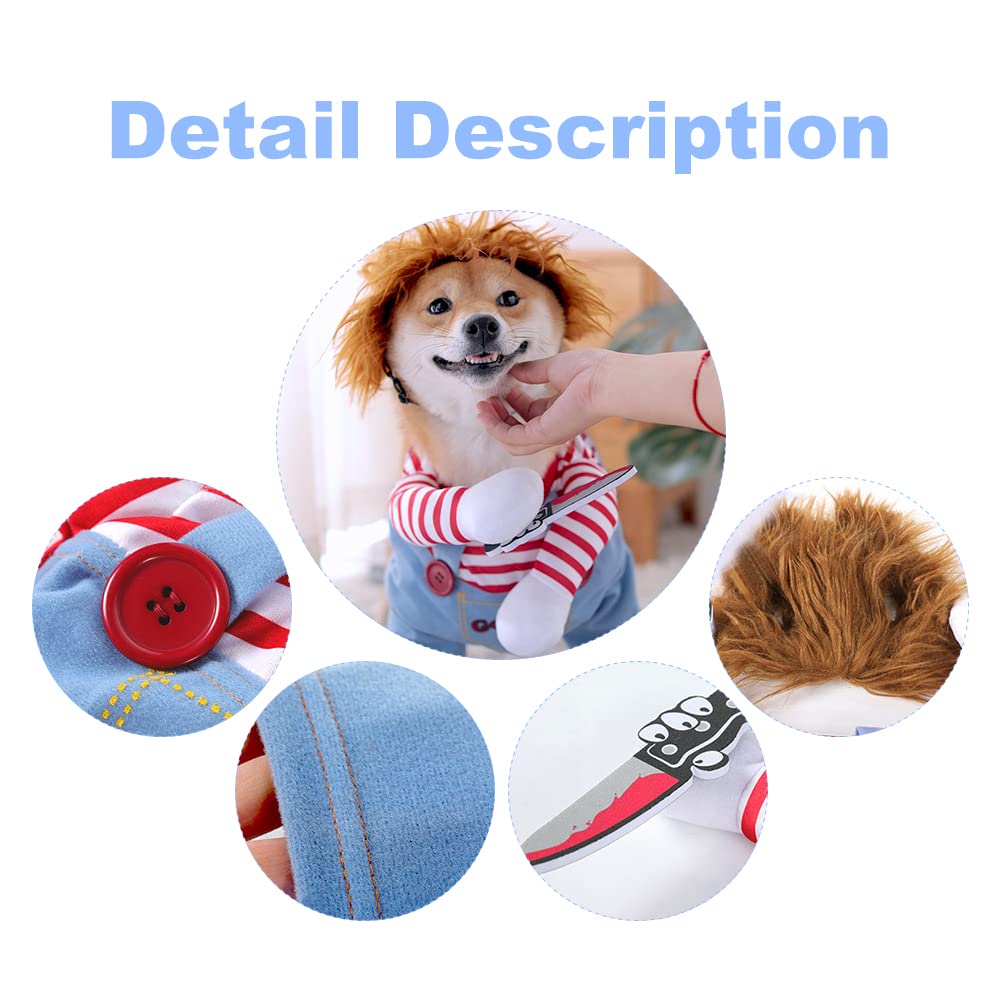 Disfraz Mascota Ropa de Halloween Perro Gato Cosplay Traje de Fiesta Divertida Ropa para Perros para Halloween, Navidad, M