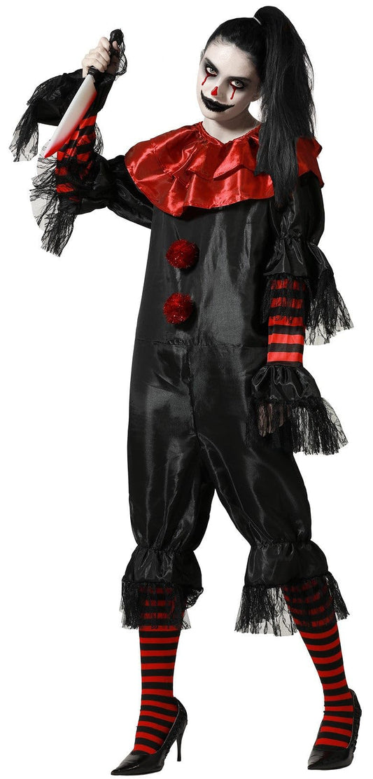 Disfraz payaso negro mujer adulto M