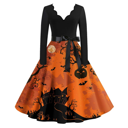 Disfraces Halloween Parejas Vestido Fiesta Disfraz Diablesa Mujer Guadaña Disfraz de Vampiresa Punk Disfraces Mujer para Terroríficos Adulto Fato Sexy Halloween Costume 20-Azafrán 5XL
