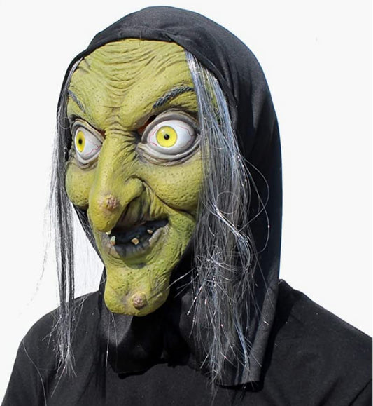 Disfraz Vieja Bruja Máscara - Halloween Scary Horror Cosplay Costume, Adulto, Accesorio, Máscaras de Látex, Disfraz, Brujas, Carnaval, Fiesta temática, Halloween