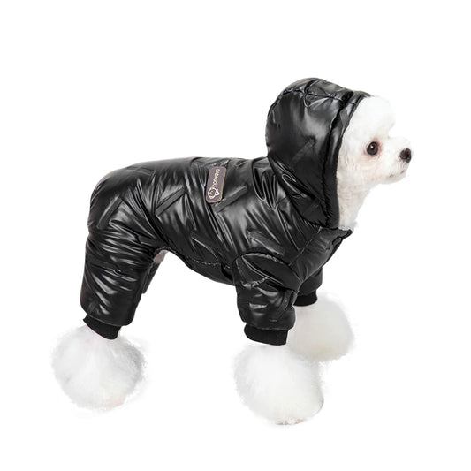 PETCUTE Abrigo Impermeable para Perros Chaqueta cálida de Invierno,Chaqueta para Perros con Forro Polar,Windproof Ropa para Mascotas,Abrigo con Capucha para Perros Pequeñas, Medianas y Grandes
