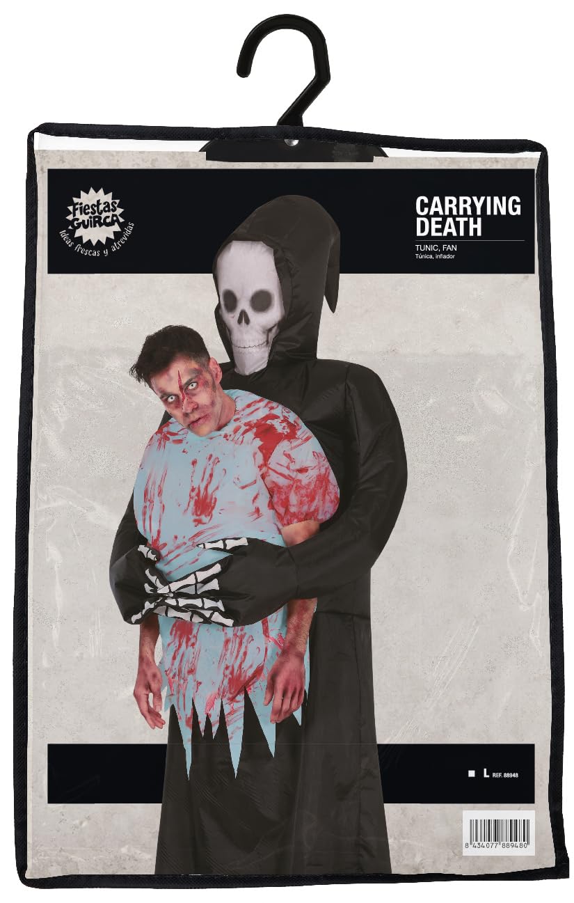 Disfraz Hinchable Llévame a la Tumba para Hombre - Disfraz de Parca llevando un Muerto - Disfraces de Halloween para Hombre Talla Adulto L