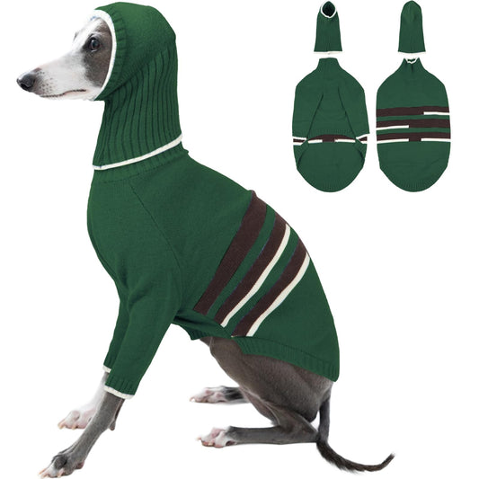 Abrigos Galgo Invierno Cálido, Suéter Cálido Sweater Galgo Ropa Galgo Invierno Jersey Galgo Español Jersey Perro Mediano(Verde Militar, L)