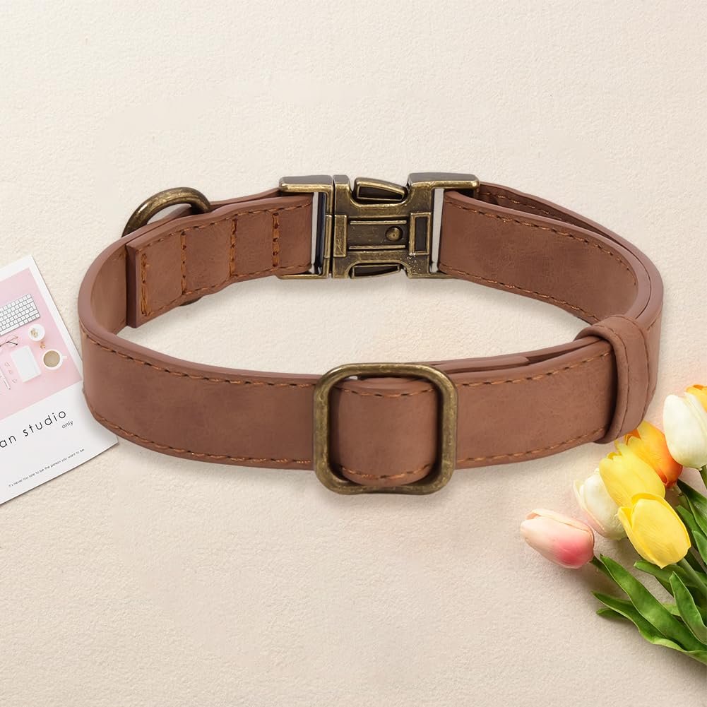 Collar Martingala de Liberación Rápida para Perros de 34 a 50cm, de Cuero Sintético Enrollado, Resistente, con Hebilla Antioxidante, Ajustable Y Duradero, para Perros Pequeños, Medianos