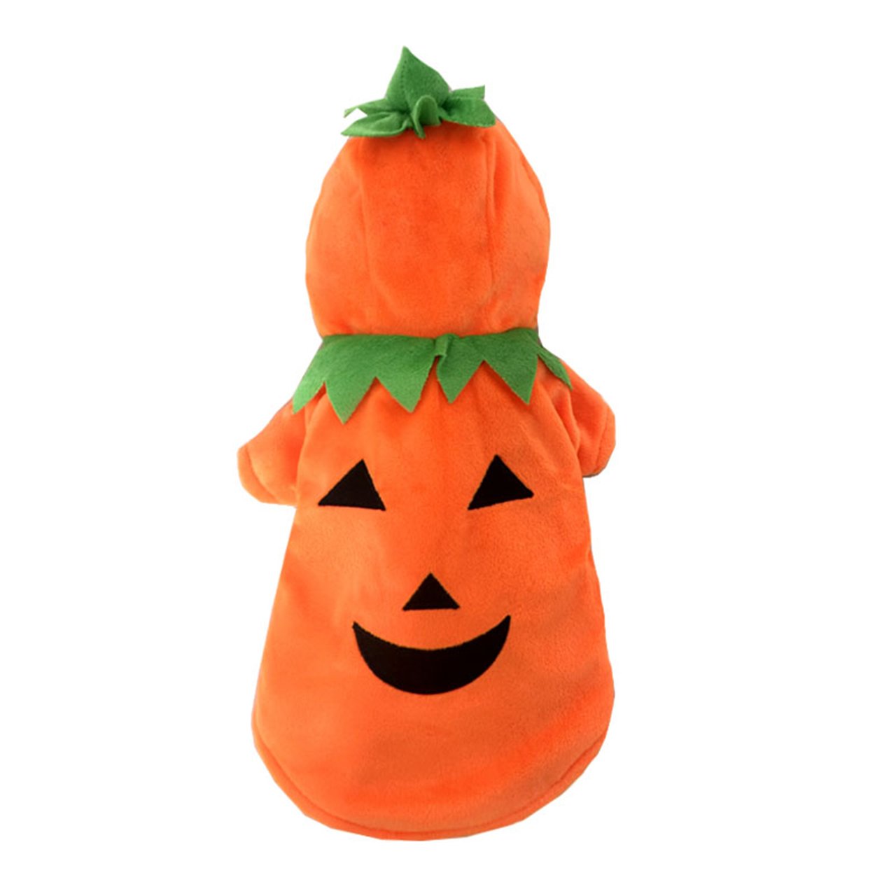 Disfraz de Calabaza de Halloween para Perro, Gato, Disfraz de Cosplay para Mascotas, Trajes cálidos de Forro Polar con Capucha de Animales, Ropa de otoño e Invierno (Talla S)