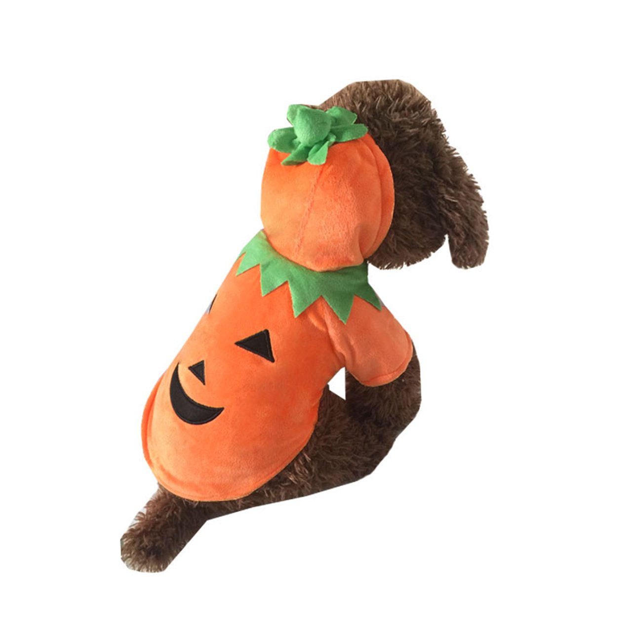 Disfraz de Calabaza de Halloween para Perro, Gato, Disfraz de Cosplay para Mascotas, Trajes cálidos de Forro Polar con Capucha de Animales, Ropa de otoño e Invierno (Talla S)