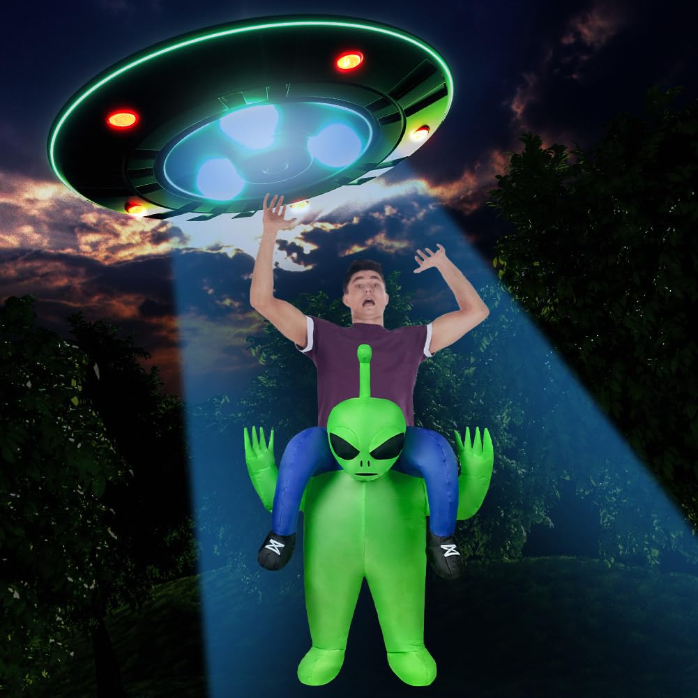 Disfraz Inflable Alien Hinchable, Adulto Inflable Disfraz Verde Aliendivertido para Disfraz De Fiesta Carnaval, Disfraz Halloween Cosplay Cumpleaños Navidad Carnaval Fiesta Mardi Gras Navidad