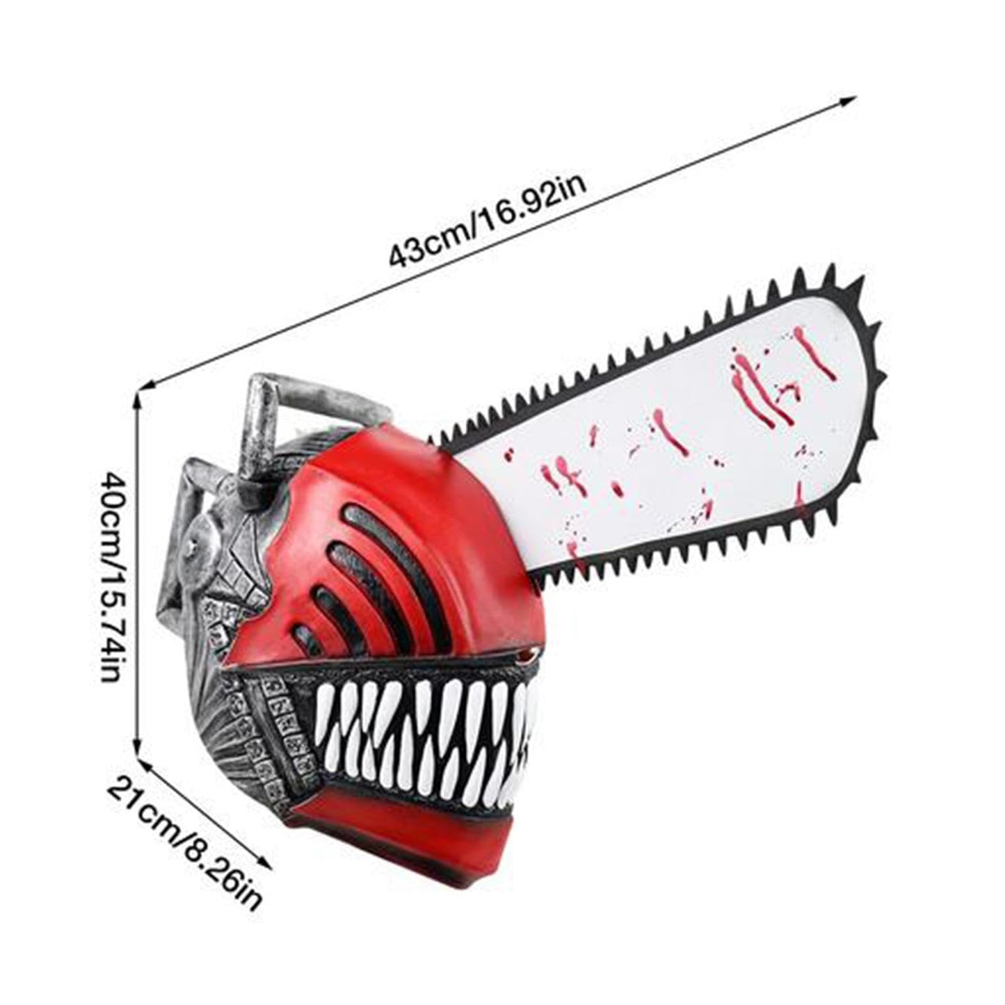 Máscaras de hombre de motosierra, cubierta facial de motosierra de anime, cubierta de cara de mascarada, máscara de látex para motosierra, elegante máscara de Halloween, para carnaval, bailes de