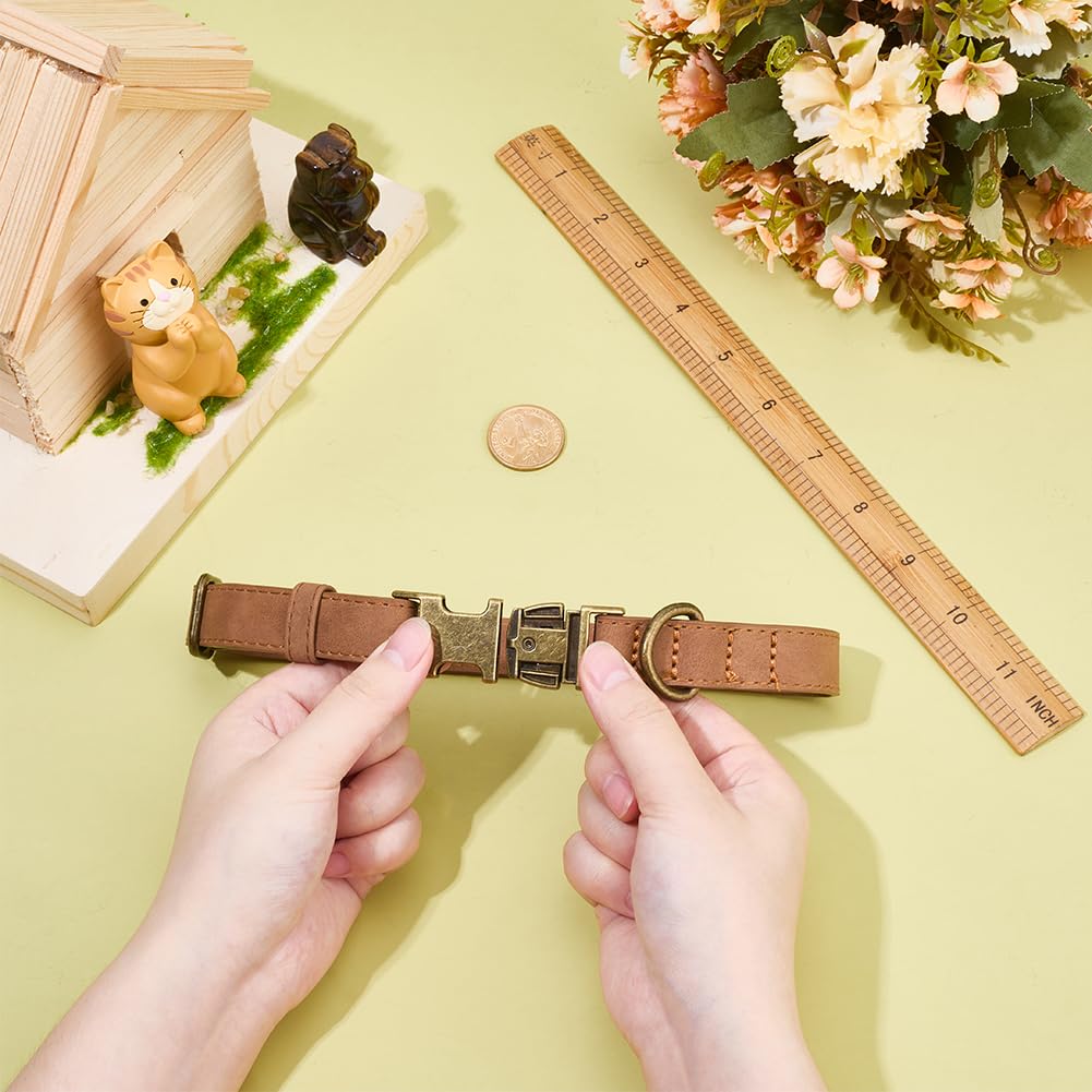 Collar Martingala de Liberación Rápida para Perros de 34 a 50cm, de Cuero Sintético Enrollado, Resistente, con Hebilla Antioxidante, Ajustable Y Duradero, para Perros Pequeños, Medianos