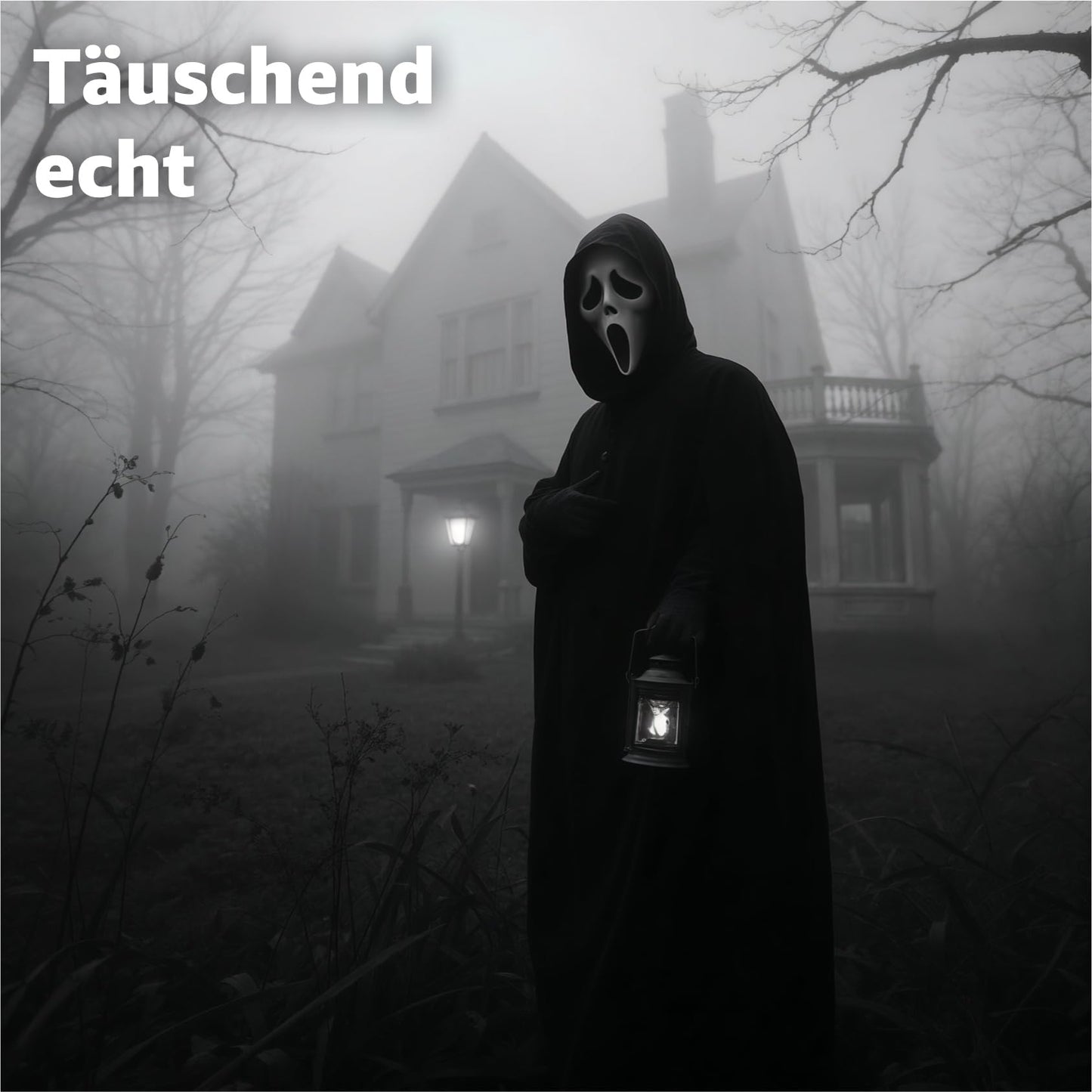 Disfraz Máscara de fantasma Scream para Halloween para hombre y mujer, como disfraz para Halloween y carnaval, máscara de fantasma