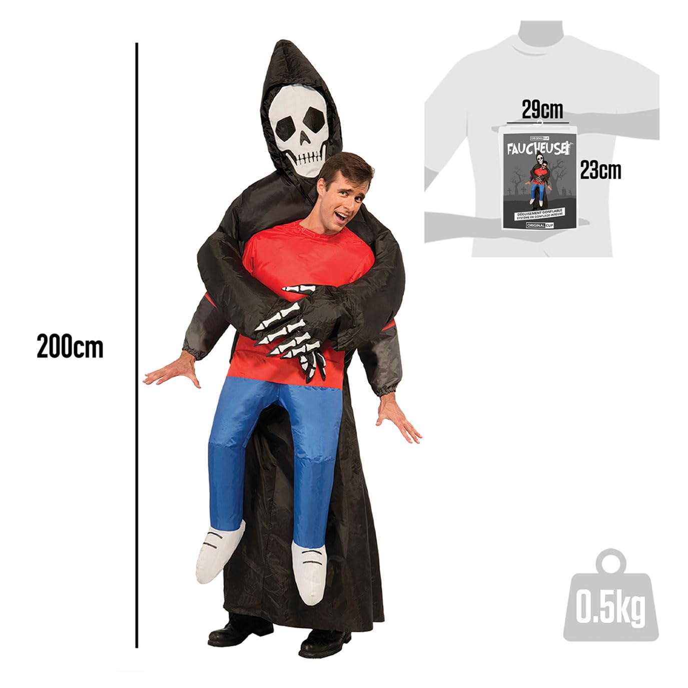 Disfraz de Halloween peculiar | Original | Tamaño adulto 160 a 190cm | Poliéster Cómodo | Resistente | Sistema de inflación incluido | OriginalCup