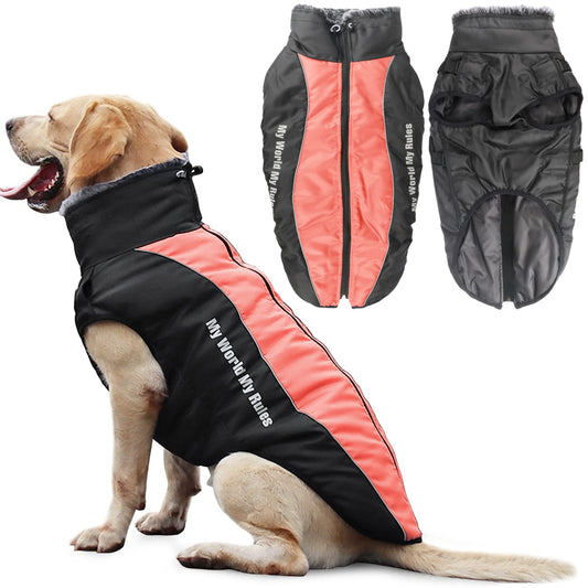 Abrigo para Perros Chaqueta cálida, Traje de Nieve Reflectante para Mascotas Deportes al Aire Libre Ropa Impermeable para Perros Chaleco para Perros Mediano Grande con Orificio para el arnés