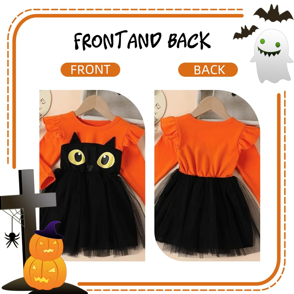 Disfraz de Calabaza para Niños, Disfraz de Halloween Niña con Bolsa de Calabaza, Disfraz de Calabaza para Bebe con calabaza Tocado, Vestido de calabaza para Halloween Carnaval Cosplay (S:18-24 meses)