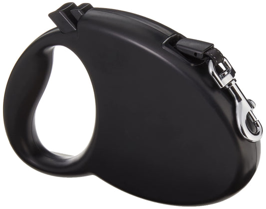 Correa retráctil para perro, longitud extensible de 7,5 m, grande (para perros de hasta 50 kg), color negro