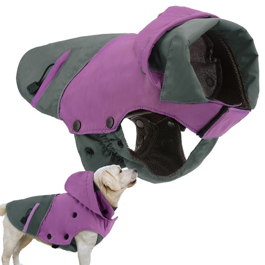 Abrigo Chaqueta de Perro Invierno, Reflectante para Perros Abrigo de Invierno A Prueba de Viento Cálido Al Aire Libre Chaqueta para Perros con Forro Desmontable de Vellón