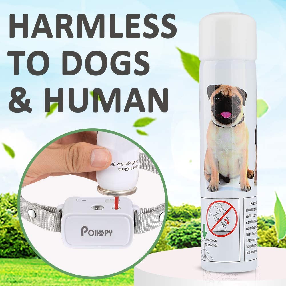 Collar de Adiestramiento para Perros de Citronela con Control Remoto, 3 Modos de Uso: Vibración y Pitido y Aerosol, Humana y Seguro Recargable Collar Antiladridos, Rango Remoto de 300M