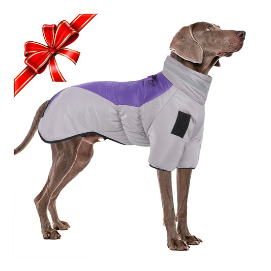 Chaquetas Invierno para Perro, Abrigos para Perros Fríos para Perros Grandes, Ropa Impermeable para Mascotas, Chaquetas Deportivas para Perros Calientes, con Reflectante de Seguridad y Arnés D-Snap