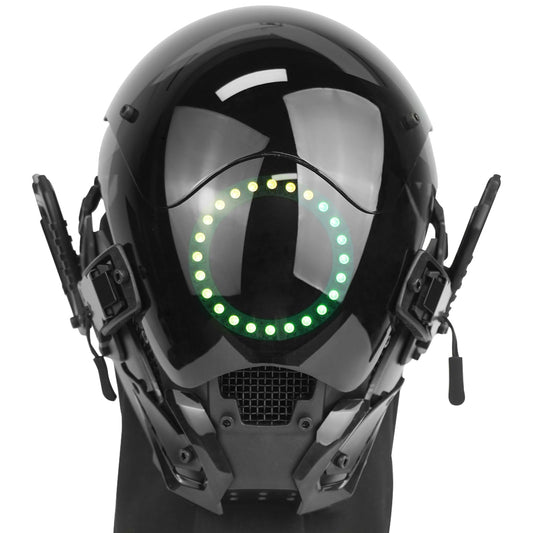 Marikito Máscara punk para hombre, máscara de neón brillante LED de ciencia ficción, perfecta para cosplay