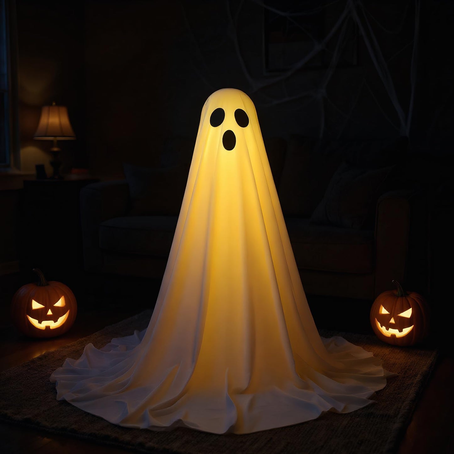 Light Up Ghost Halloween Decorations - 165x30cm Spooky Ghost with Remote Control String Light | Halloween Decorations Outdoor, Home Accents For Festival Holiday Lawn Gardens Porches Escape Room