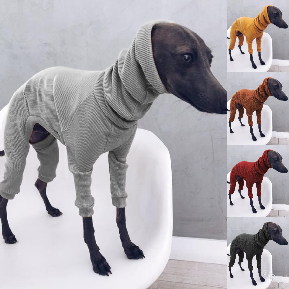 Abrigo Ropa de galgo italiano, abrigo de invierno for perros, pijamas, monos, cuello alto de cuatro patas, ropa elástica for galgos, ropa for mascotas, abrigo, traje for perros medianos y grandes/Whippet/Lur