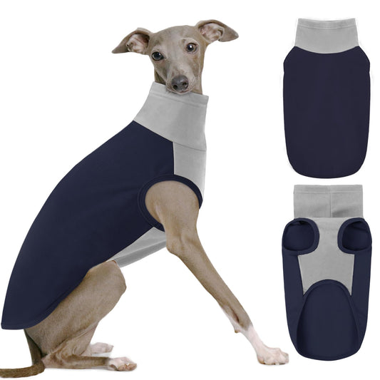 KONVINIT Jersey Sin Mangas para Perros Medianos y Grandes, Suéter de Cuello Alto para Mascotas con Tejido Elástico y Suave, Ropa de Invierno Cálida y Cómoda para Perros