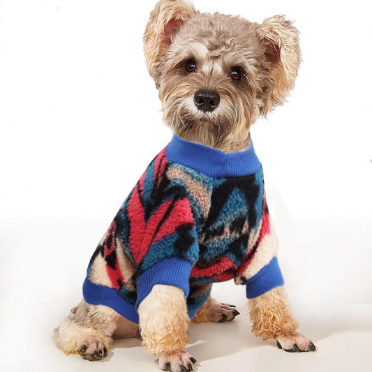 Abrigo Jersey para perros pequeños, suéter de forro polar para perros, ropa de invierno para perros, estilo étnico, sudadera térmica ultra suave para cachorros de invierno, sudadera para mascotas